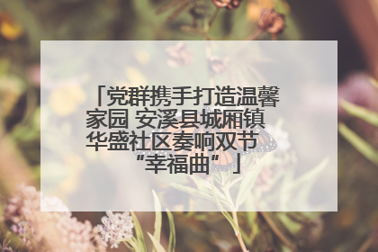 党群携手打造温馨家园 安溪县城厢镇华盛社区奏响双节 “幸福曲”