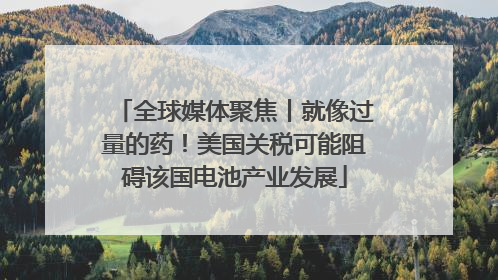 全球媒体聚焦丨就像过量的药！美国关税可能阻碍该国电池产业发展