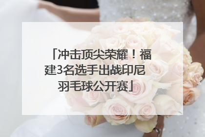 冲击顶尖荣耀！福建3名选手出战印尼羽毛球公开赛