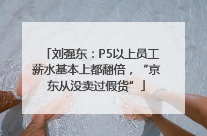 刘强东：P5以上员工薪水基本上都翻倍，“京东从没卖过假货”