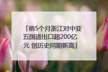 前5个月浙江对中亚五国进出口超200亿元 创历史同期新高