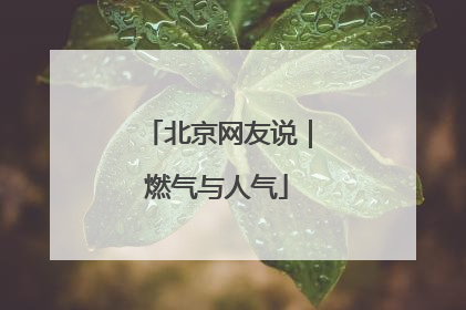 北京网友说｜燃气与人气