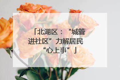 北湖区：“城管进社区”力解居民“心上事”