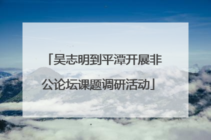 吴志明到平潭开展非公论坛课题调研活动