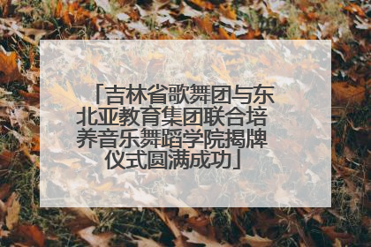 吉林省歌舞团与东北亚教育集团联合培养音乐舞蹈学院揭牌仪式圆满成功