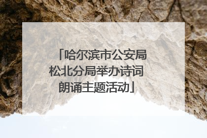 哈尔滨市公安局松北分局举办诗词朗诵主题活动
