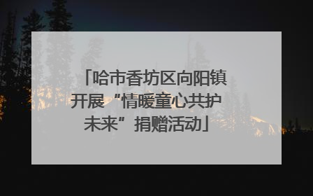 哈市香坊区向阳镇开展“情暖童心共护未来”捐赠活动