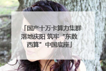 国产十万卡算力集群落地庆阳 筑牢“东数西算”中国底座