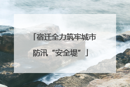 宿迁全力筑牢城市防汛“安全堤”