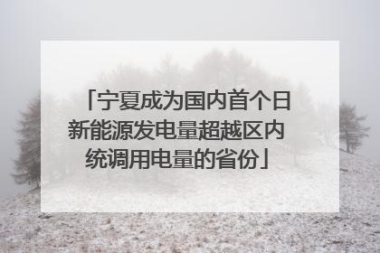 宁夏成为国内首个日新能源发电量超越区内统调用电量的省份