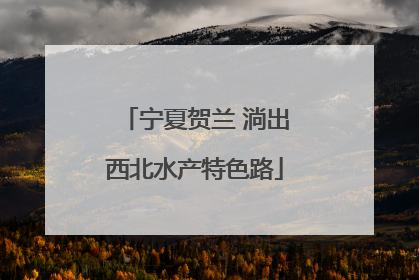 宁夏贺兰 淌出西北水产特色路