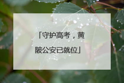 守护高考，黄陂公安已就位