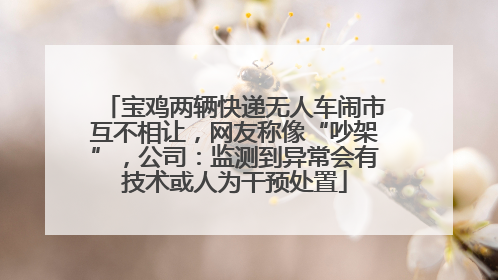 宝鸡两辆快递无人车闹市互不相让，网友称像“吵架”，公司：监测到异常会有技术或人为干预处置