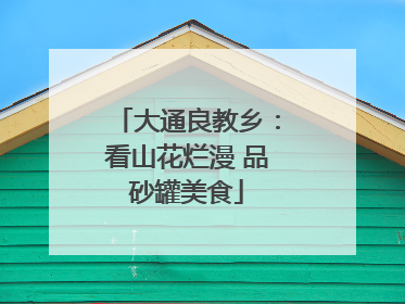 大通良教乡：看山花烂漫 品砂罐美食