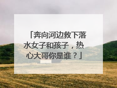 奔向河边救下落水女子和孩子，热心大哥你是谁？