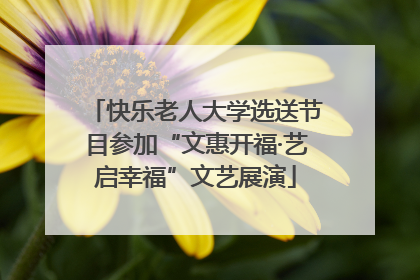 快乐老人大学选送节目参加“文惠开福·艺启幸福”文艺展演