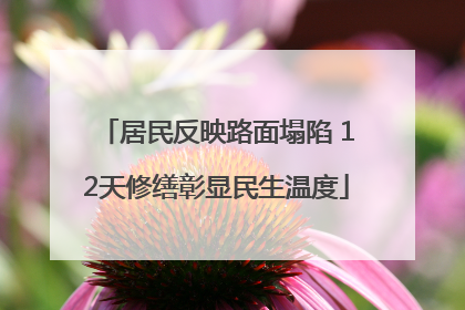 居民反映路面塌陷 12天修缮彰显民生温度