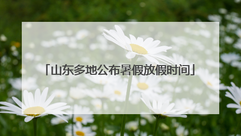 山东多地公布暑假放假时间
