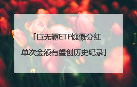 巨无霸ETF慷慨分红 单次金额有望创历史纪录