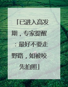 已进入高发期，专家提醒：最好不要走野路，如被咬先拍照