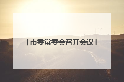 市委常委会召开会议