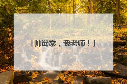 帅蜀黍，我老师！