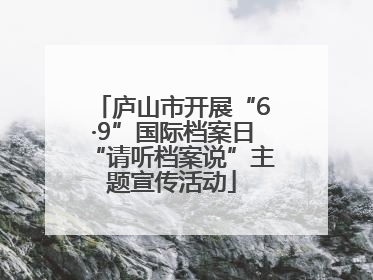 庐山市开展“6·9”国际档案日“请听档案说”主题宣传活动