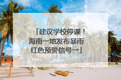 建议学校停课！海南一地发布暴雨红色预警信号→