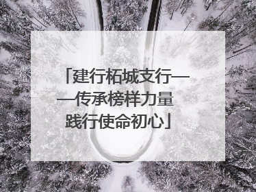 建行柘城支行——传承榜样力量 践行使命初心
