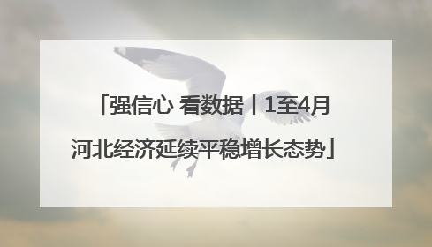 强信心 看数据丨1至4月河北经济延续平稳增长态势