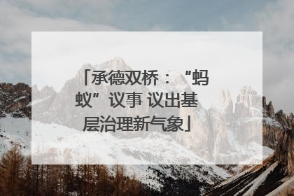 承德双桥：“蚂蚁”议事 议出基层治理新气象
