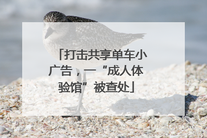 打击共享单车小广告，一“成人体验馆”被查处