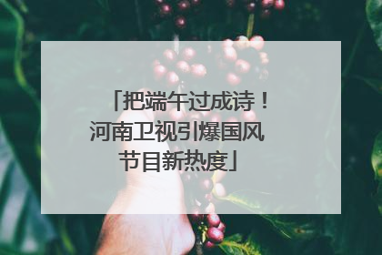 把端午过成诗！河南卫视引爆国风节目新热度