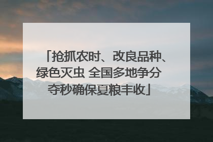 抢抓农时、改良品种、绿色灭虫 全国多地争分夺秒确保夏粮丰收