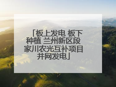 板上发电 板下种植 兰州新区段家川农光互补项目并网发电