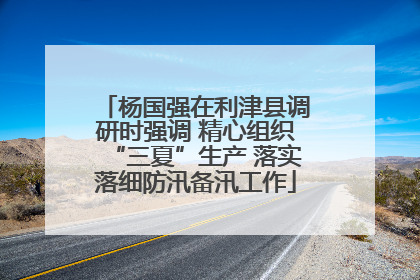 杨国强在利津县调研时强调 精心组织“三夏”生产 落实落细防汛备汛工作