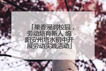 果香浸润校园，劳动培育新人 绵阳安州塔水初中开展劳动实践活动