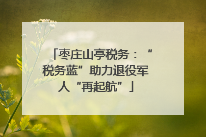 枣庄山亭税务：“税务蓝”助力退役军人“再起航”