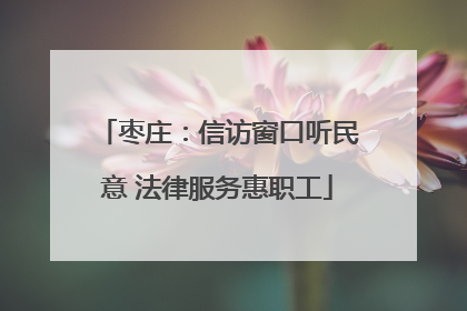 枣庄：信访窗口听民意 法律服务惠职工