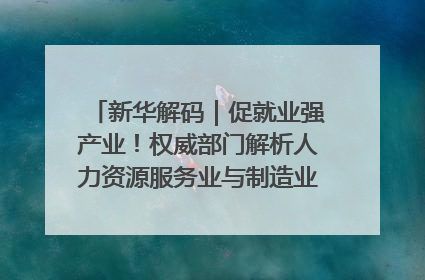 新华解码｜促就业强产业！权威部门解析人力资源服务业与制造业融合发展试点