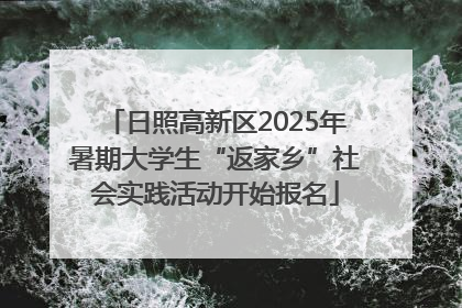 日照高新区2025年暑期大学生“返家乡”社会实践活动开始报名