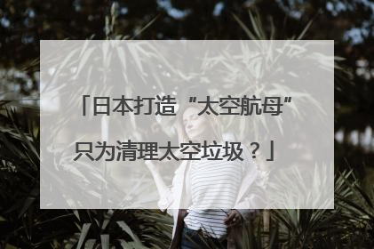 日本打造“太空航母”只为清理太空垃圾？