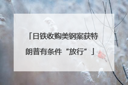 日铁收购美钢案获特朗普有条件“放行”
