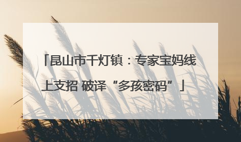 昆山市千灯镇：专家宝妈线上支招 破译“多孩密码”