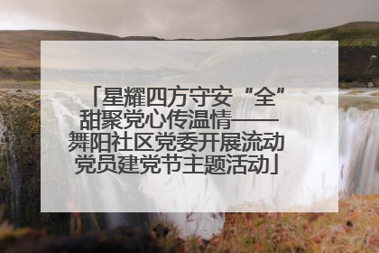 星耀四方守安“全” 甜聚党心传温情——舞阳社区党委开展流动党员建党节主题活动