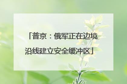 普京：俄军正在边境沿线建立安全缓冲区