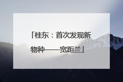 桂东：首次发现新物种——宽距兰