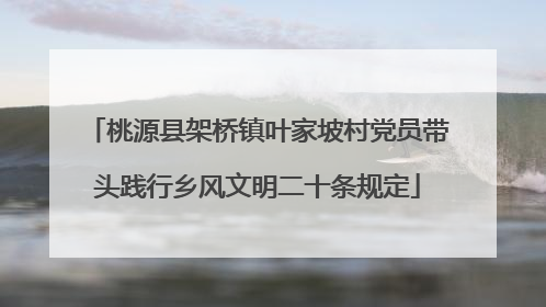 桃源县架桥镇叶家坡村党员带头践行乡风文明二十条规定