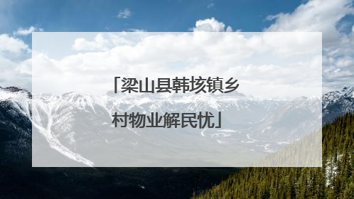 梁山县韩垓镇乡村物业解民忧