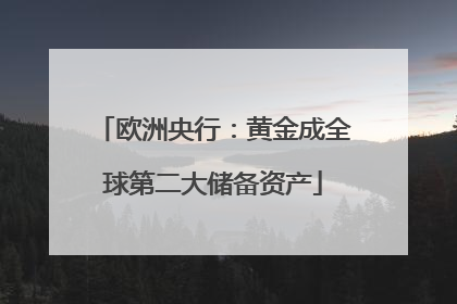 欧洲央行：黄金成全球第二大储备资产